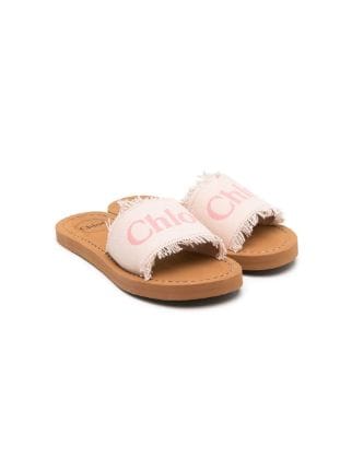 Chlo Kids logo print Sandals Farfetch