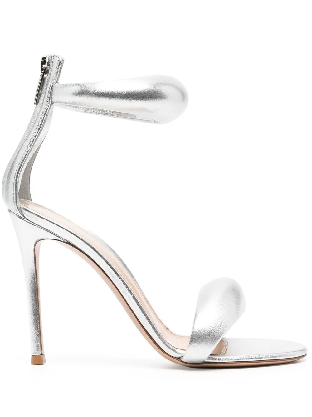 

Gianvito Rossi Bijoux 105mm padded leather sandals - Silver