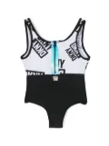 Dkny Kids logo-print swimsuit - White