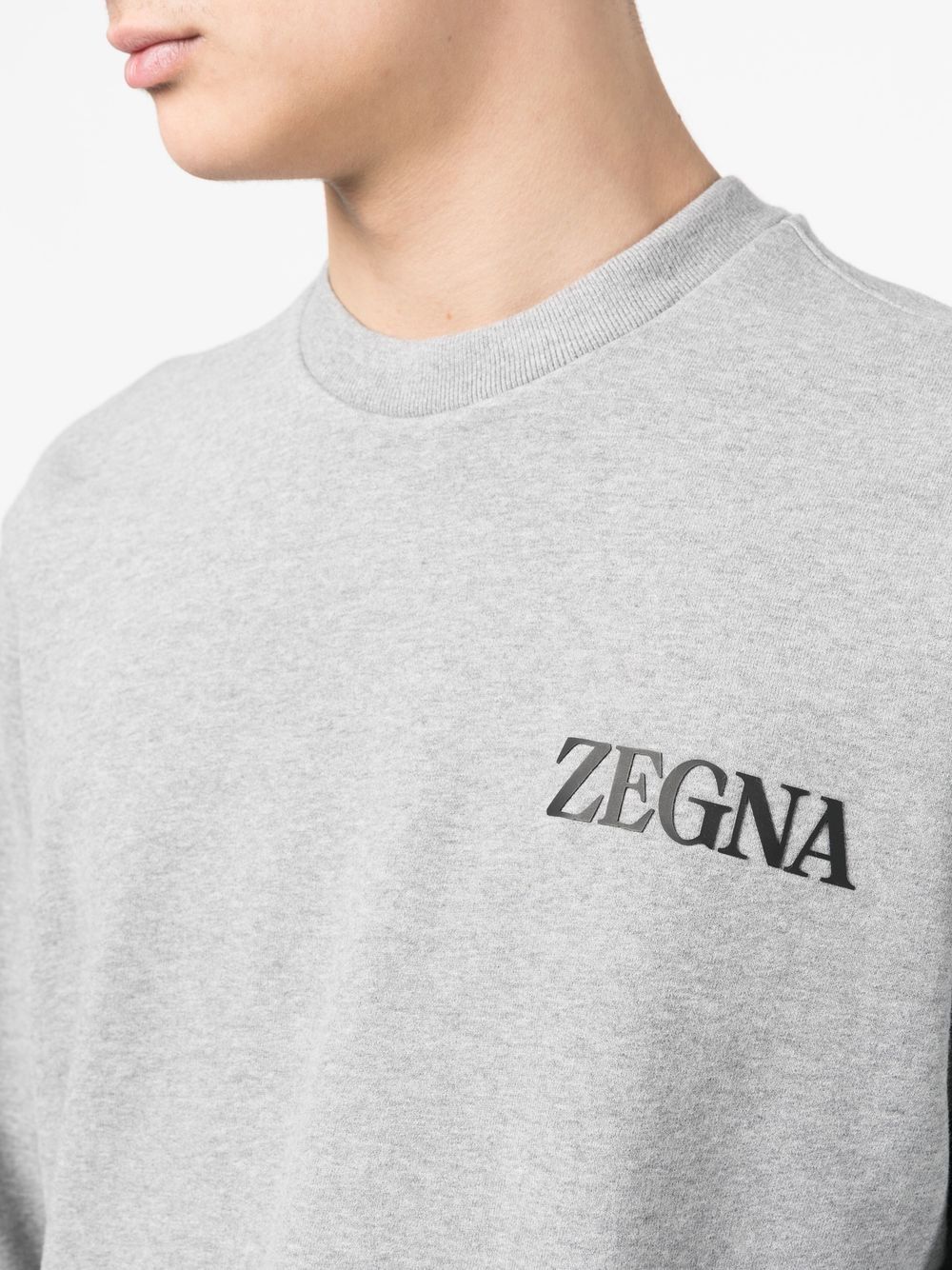 Zegna logo-print Cotton Sweatshirt - Farfetch