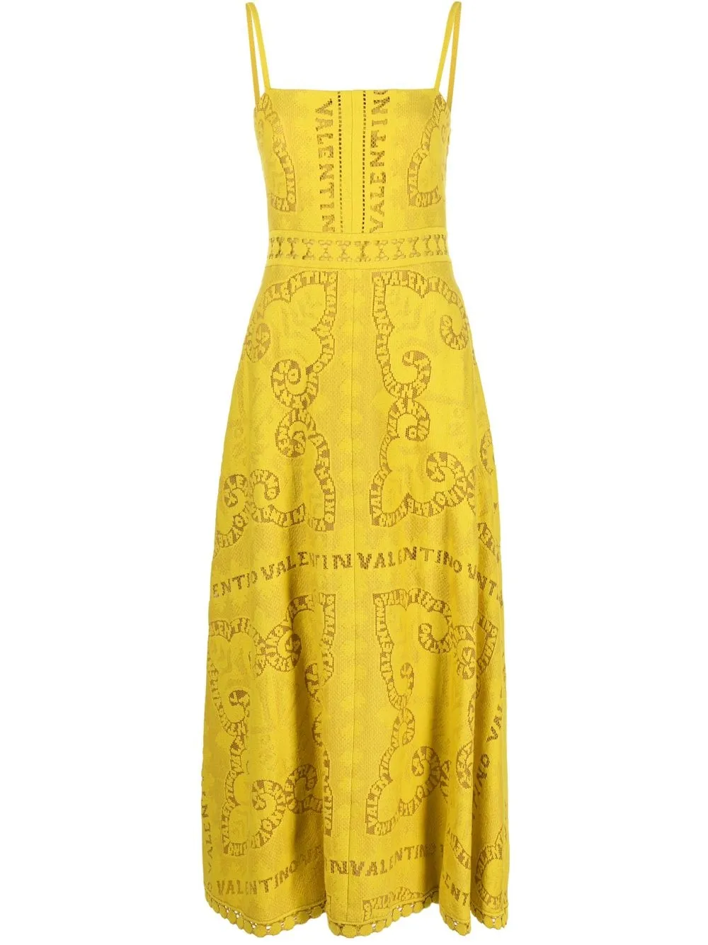 

Valentino square-neck sleeveless dress - Yellow