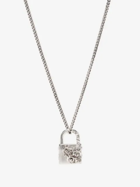 Emanuele Bicocchi Small arabesque padlock necklace