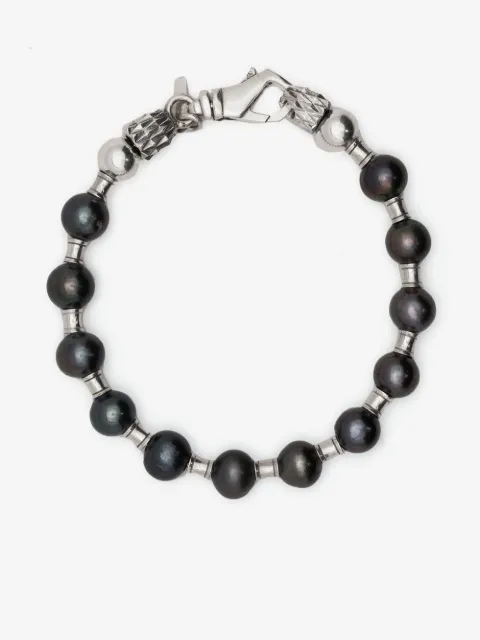 Emanuele Bicocchi  black pearl silver bracelet