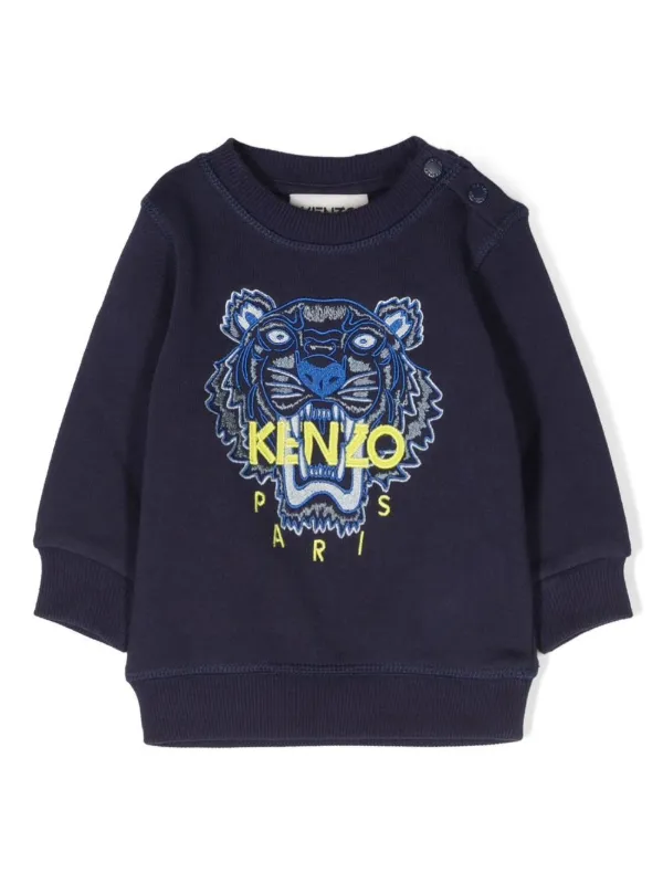 Kenzo Kids logo print Detail Sweatshirt Blue FARFETCH BH