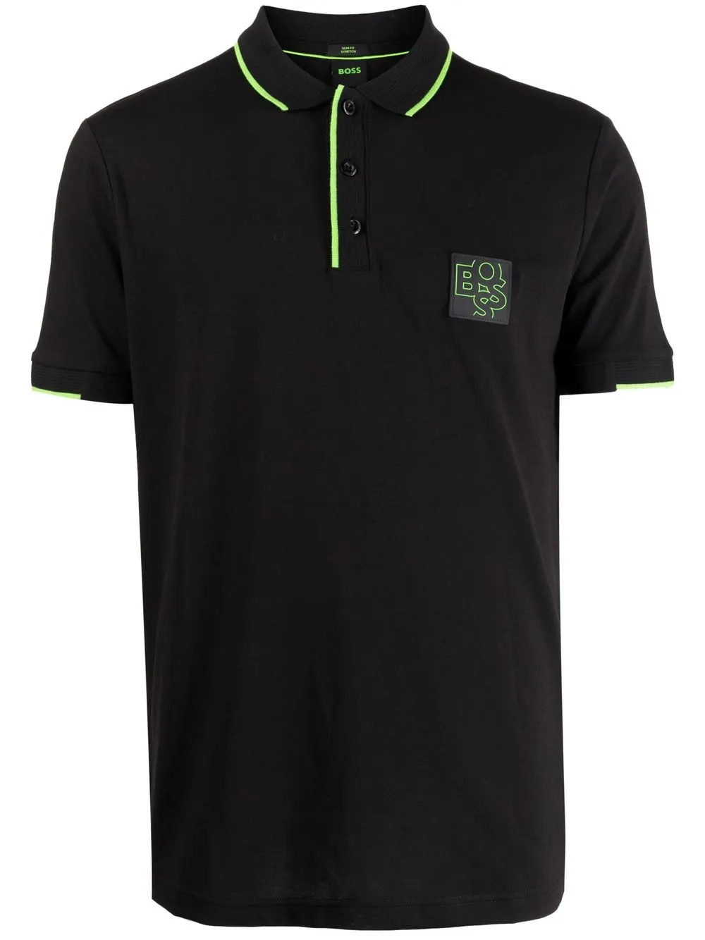 

BOSS logo-patch polo shirt - Black