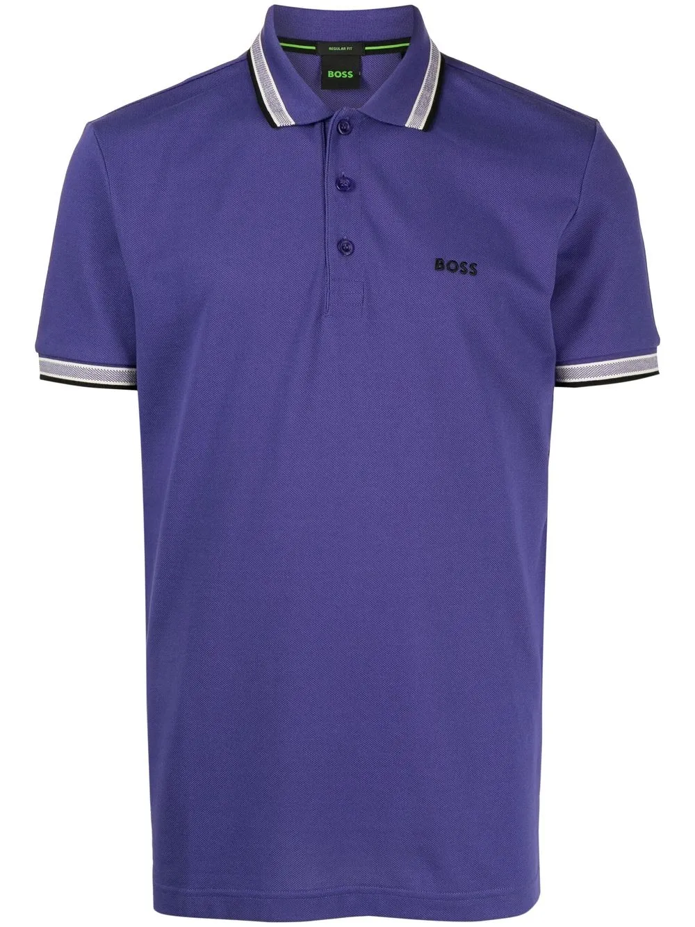 

BOSS playera tipo polo con logo bordado - Morado