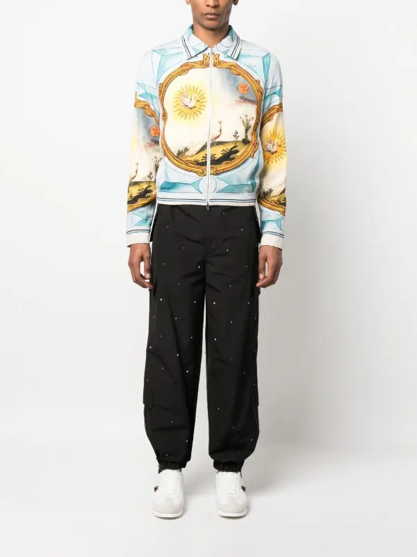 AMIRI Landscape Frame Varsity Jacket | Blue | FARFETCH