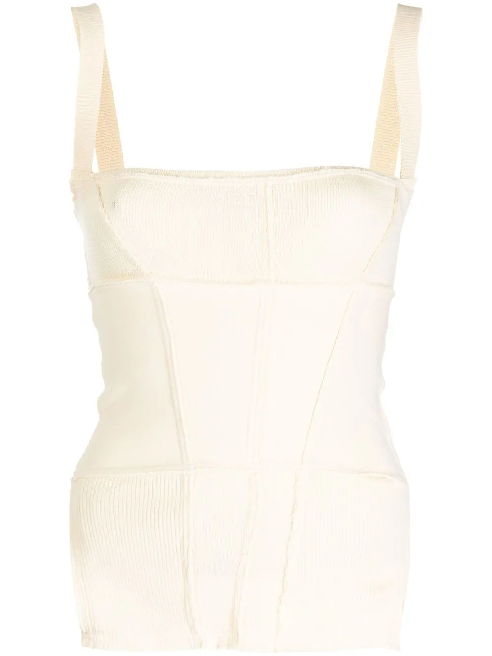 

Talia Byre panelled-design ribbed top - Neutrals