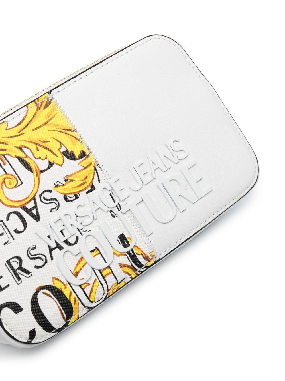 Shop Versace Jeans Couture Logo-print Shoulder Bag In White