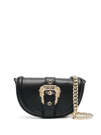 Versace Jeans Couture Baroque buckle-detail Shoulder Bag | Black