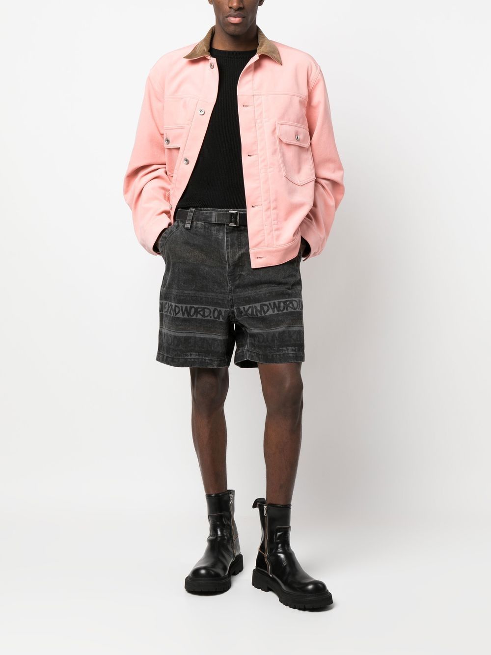 sacai x Eric Haze denim shorts - Zwart