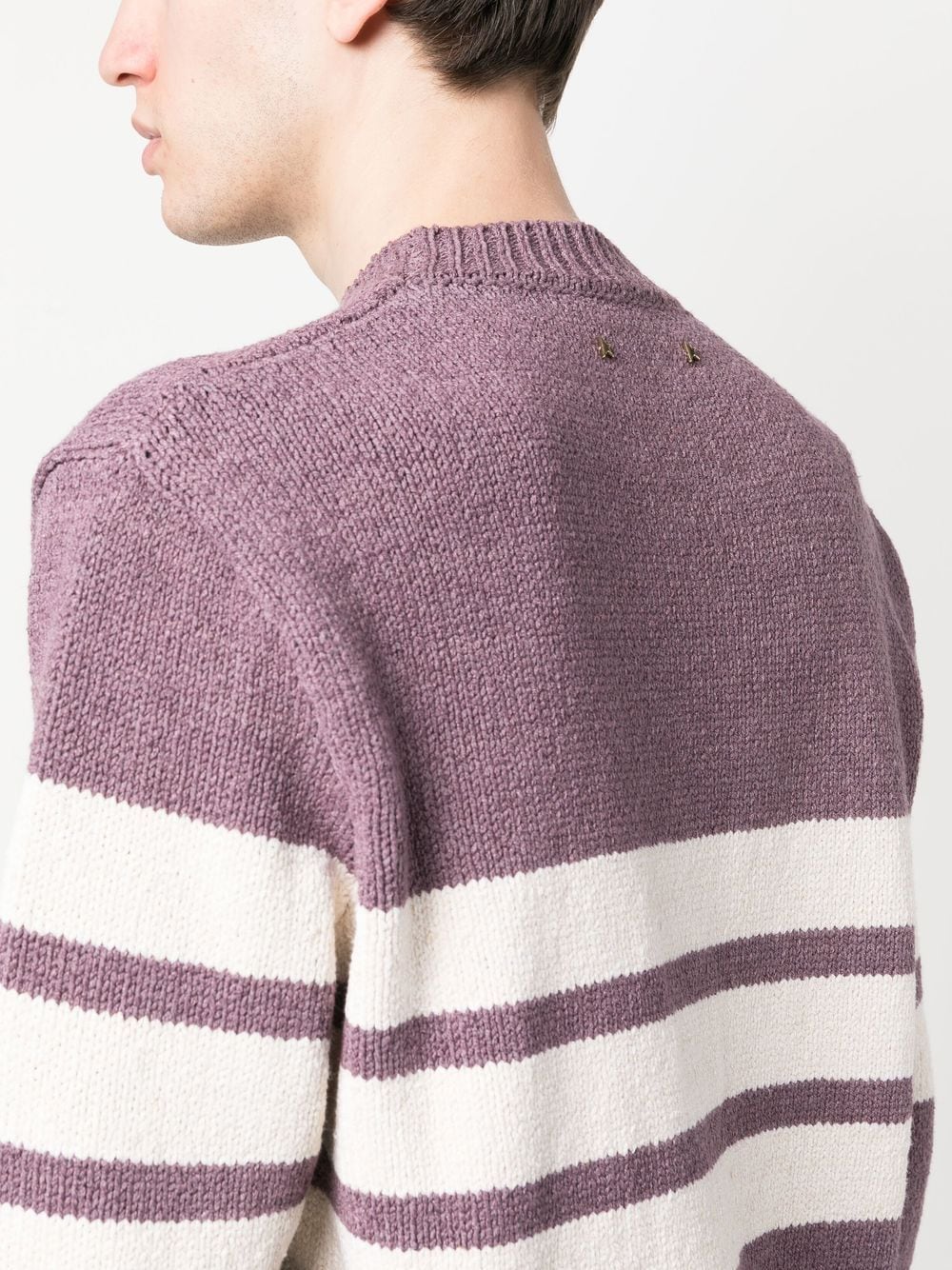 Shop Golden Goose Ribbed-knit Crew Neck Sweatshirt In Mehrfarbig