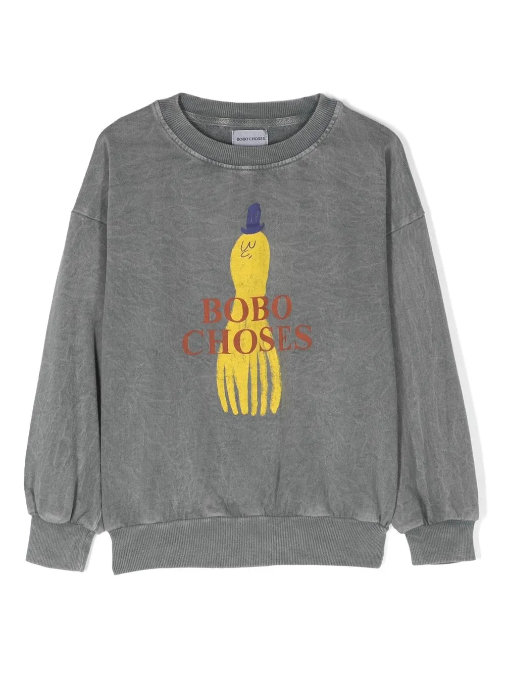 

Bobo Choses logo-print crew-neck jumper - Grey