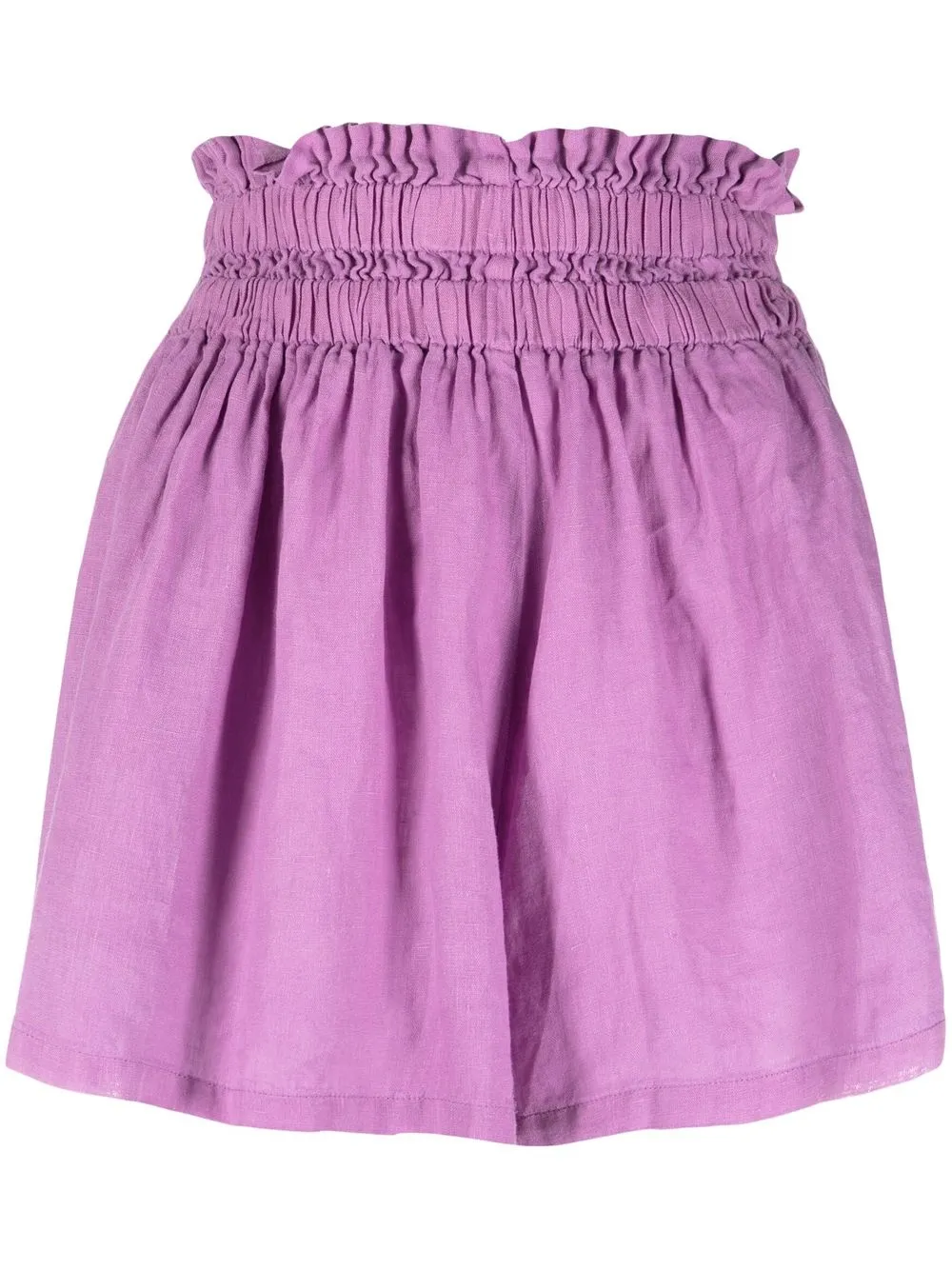 120% Lino shorts con pretina elástica - Morado