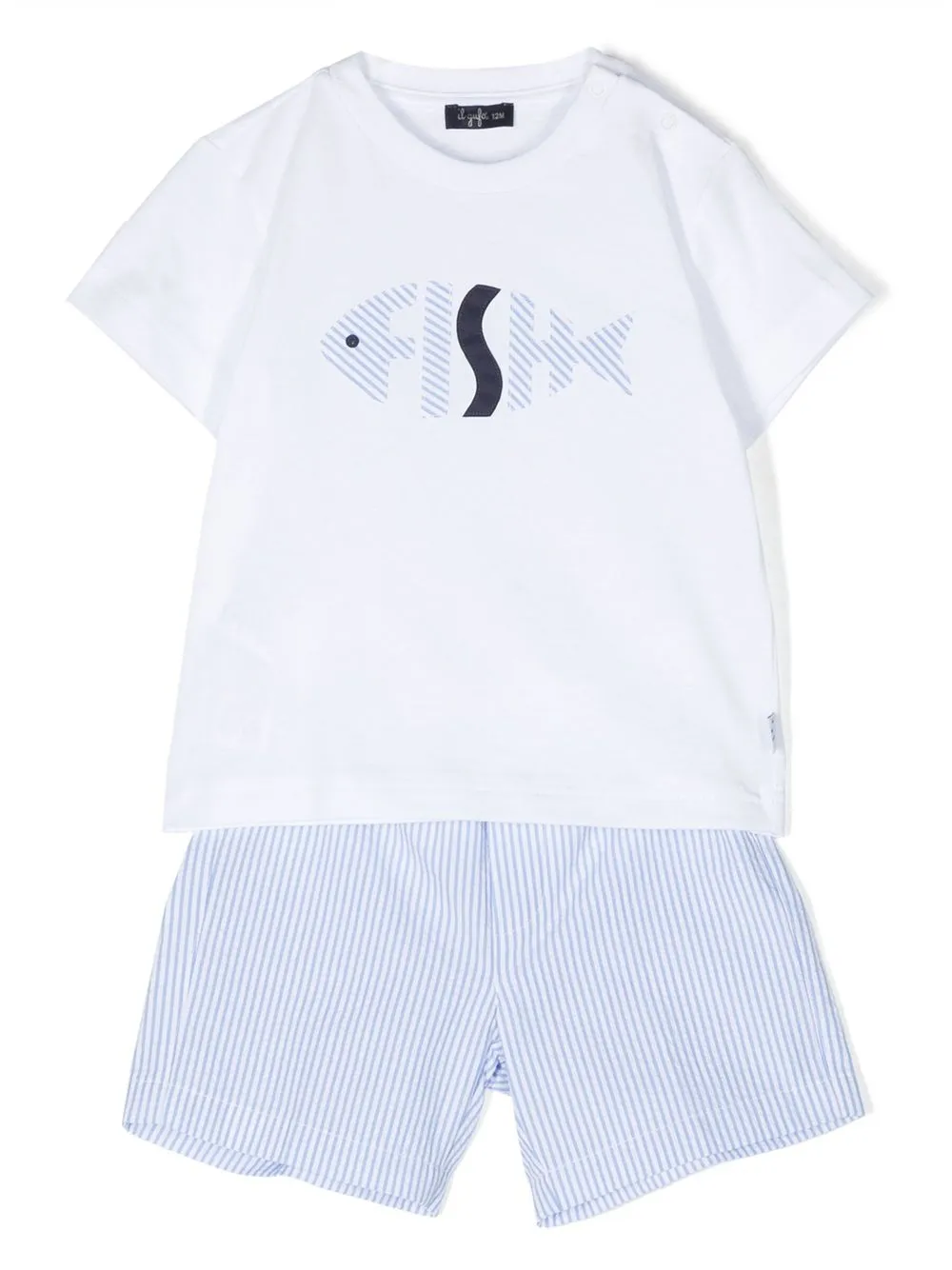 

Il Gufo set de shorts con motivo de rayas - Blanco