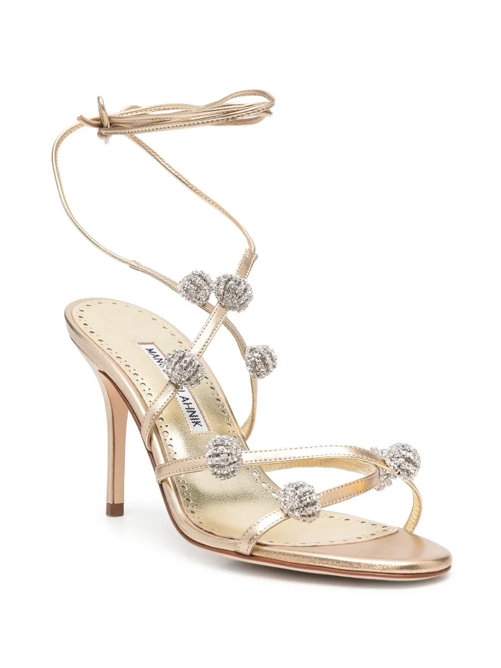 Manolo Blahnik Sandalen met bandjes Goud