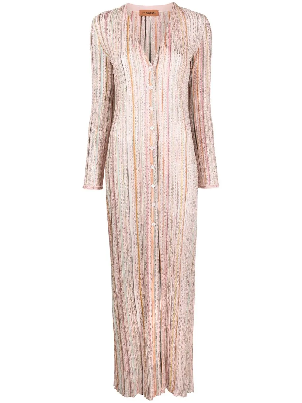 

Missoni striped V-neck maxi dress - Pink