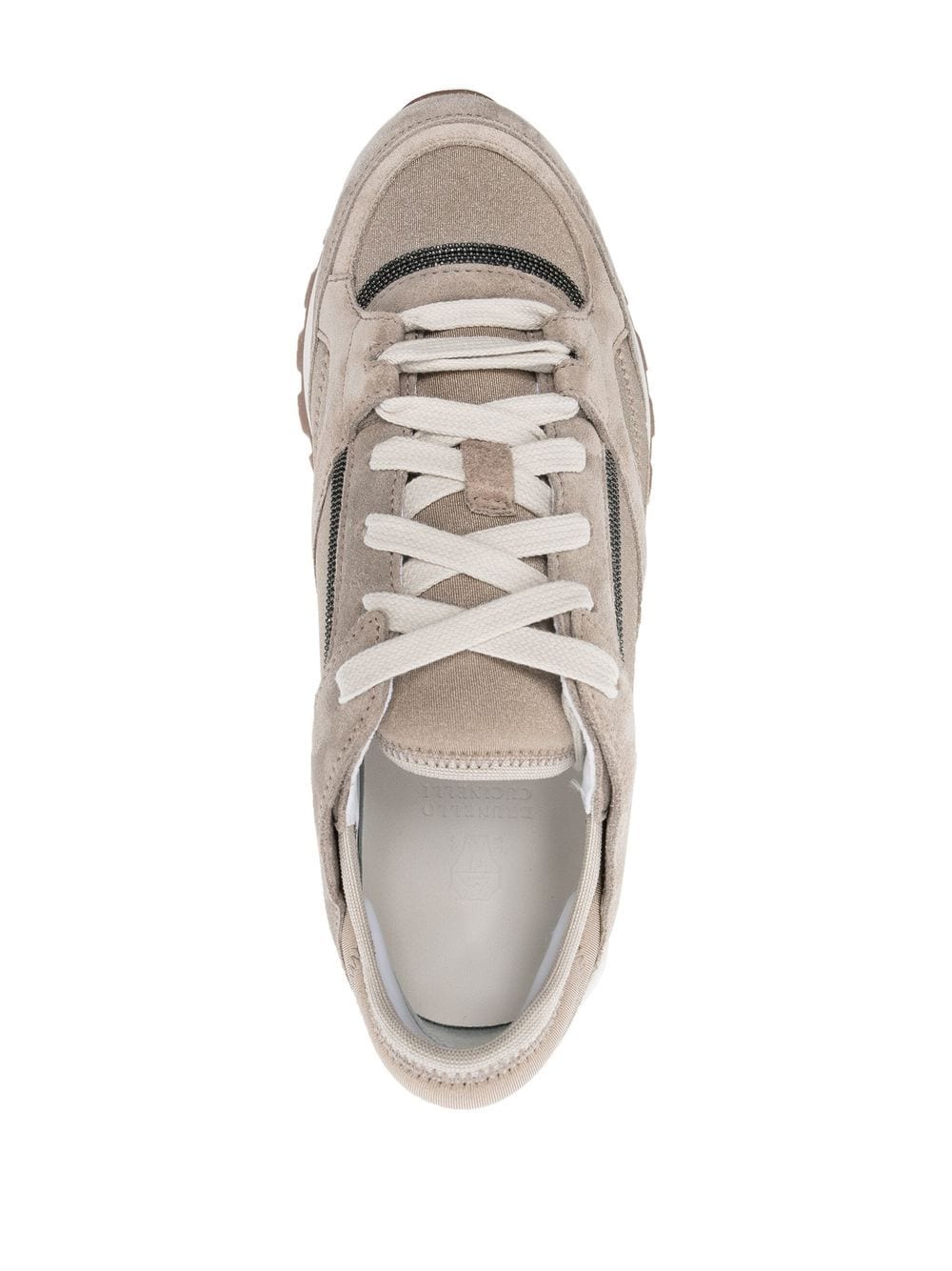 Shop Brunello Cucinelli Low-top Leather Sneakers In Neutrals