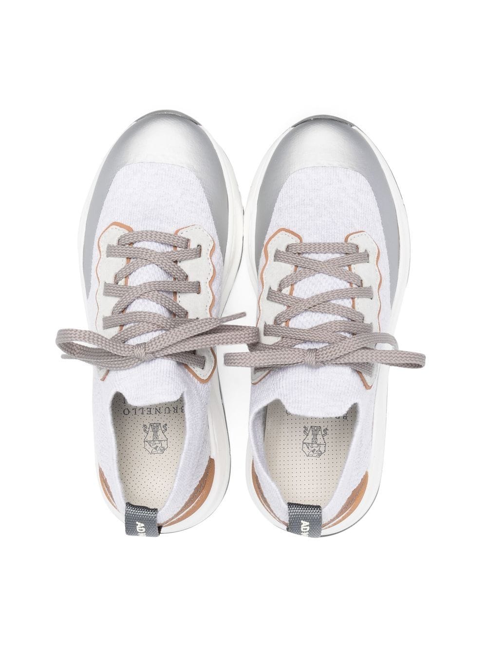 Shop Brunello Cucinelli Lace-up Sneakers In Grey