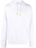 Lanvin embroidered-logo pouch-pocket hoodie - White