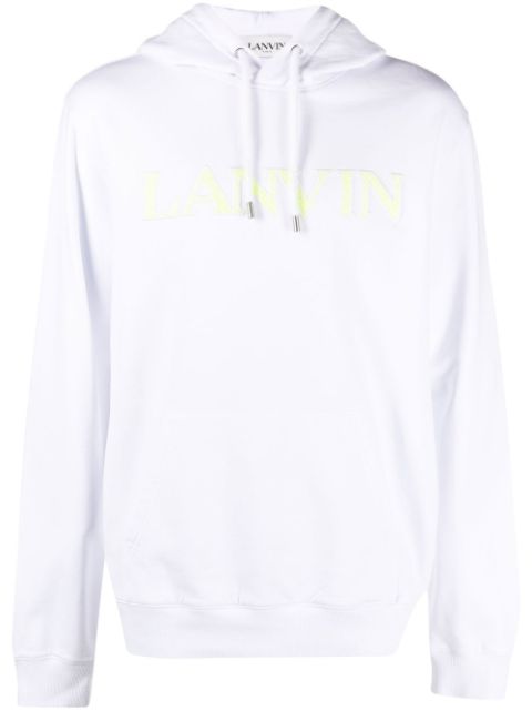 Lanvin embroidered-logo pouch-pocket hoodie Men