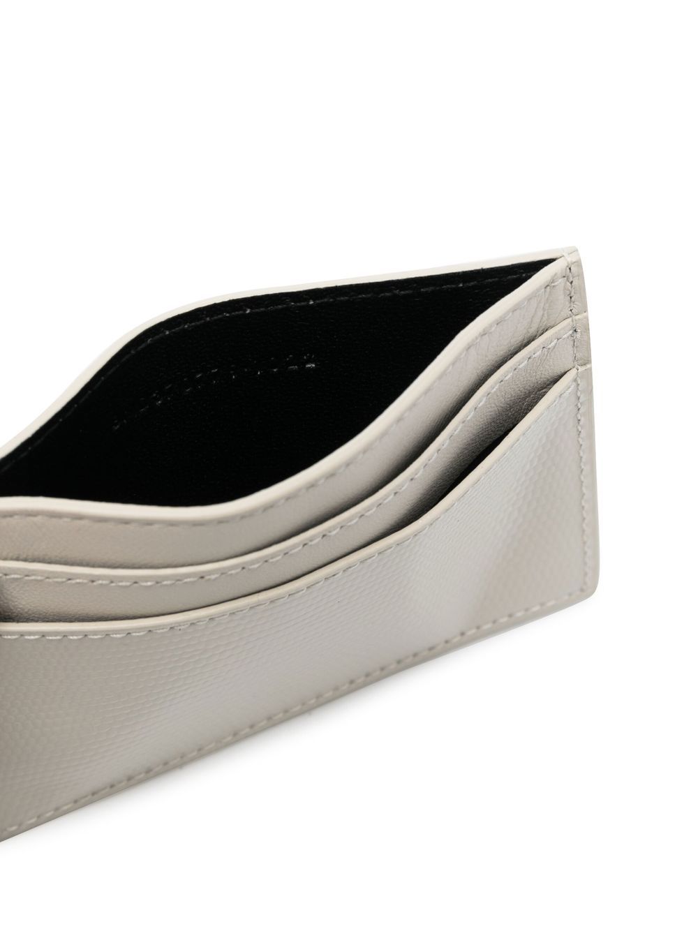 Shop Saint Laurent Logo-detail Leather Wallet In Weiss