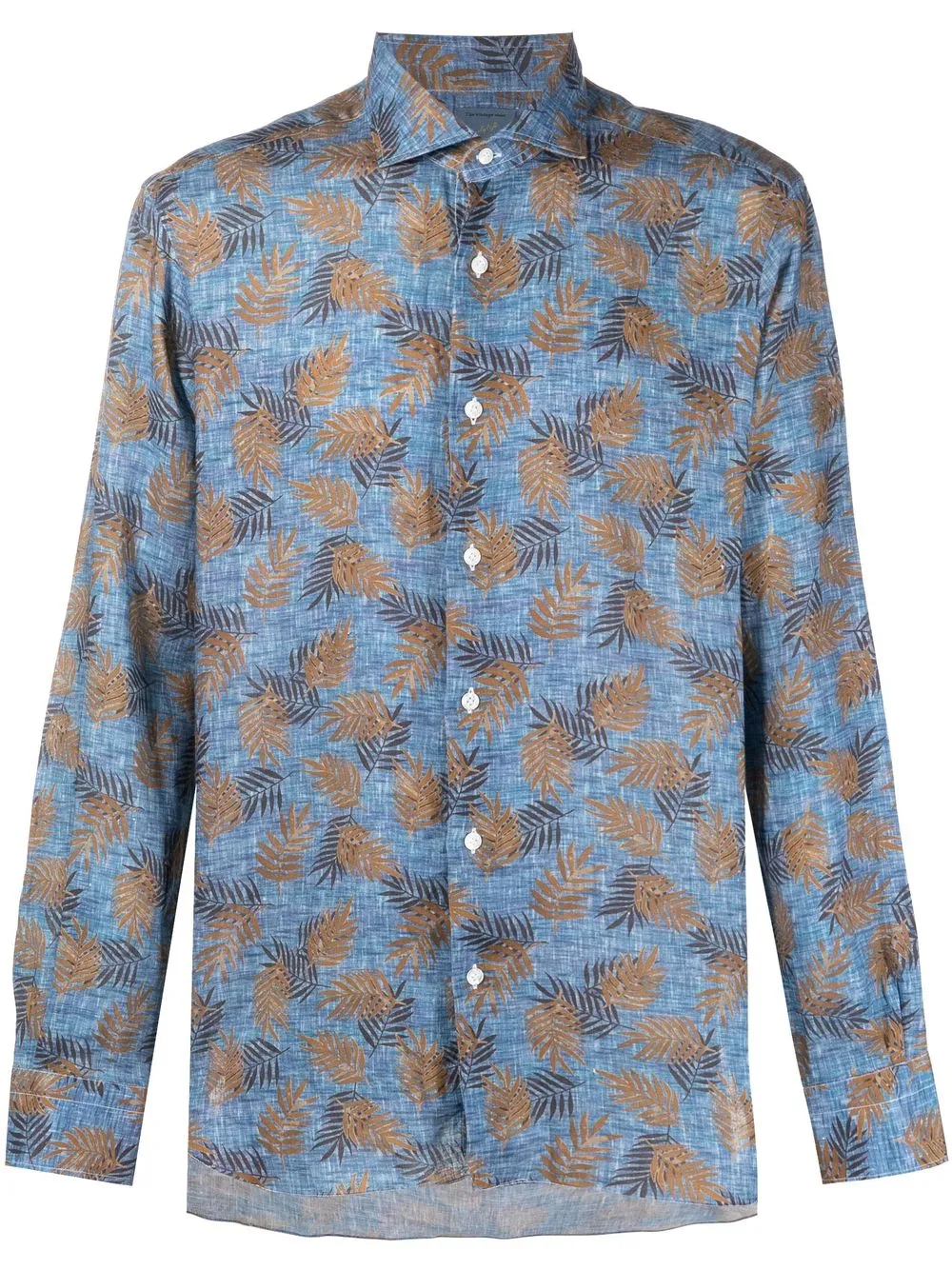 

Barba graphic-print long-sleeve shirt - Blue