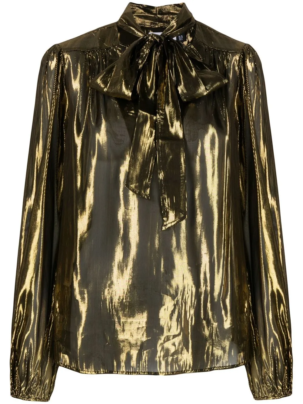 

Rixo Moss pussybow-collar blouse - Gold