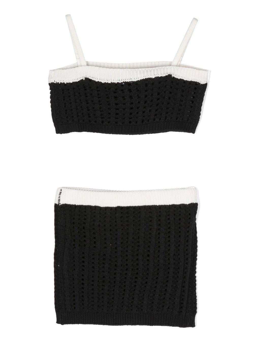 Shop Monnalisa Two-piece Knit Set In 黑色