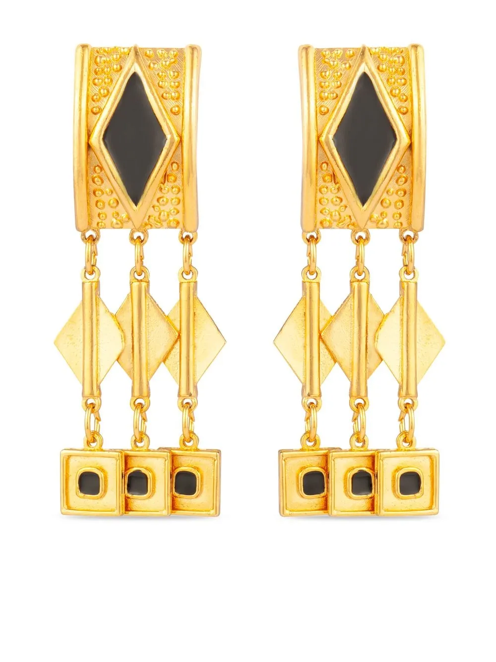 

Susan Caplan Vintage aretes de clip Egyptian Revival 1980 - Dorado