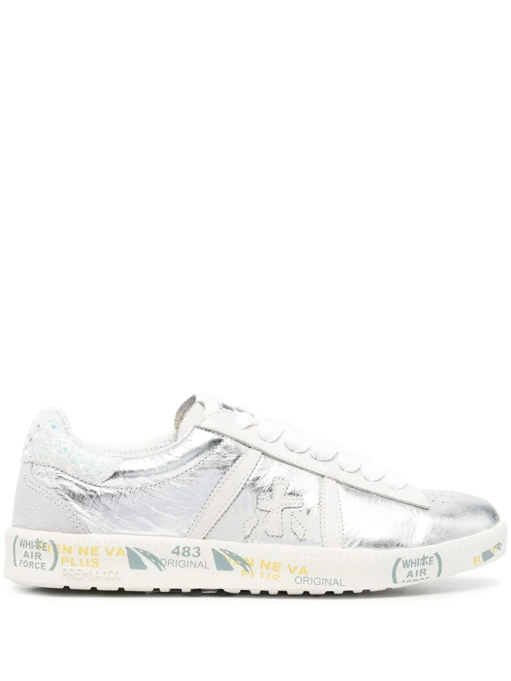 

Premiata Andy metallic-effect sneakers - Grey