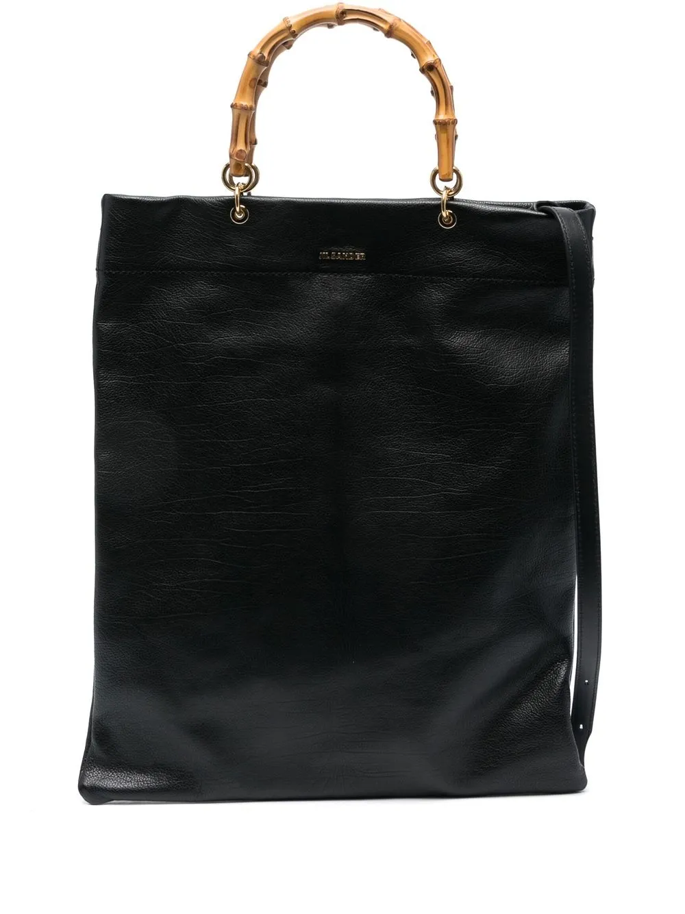 

Jil Sander bamboo-handle leather tote bag - Black