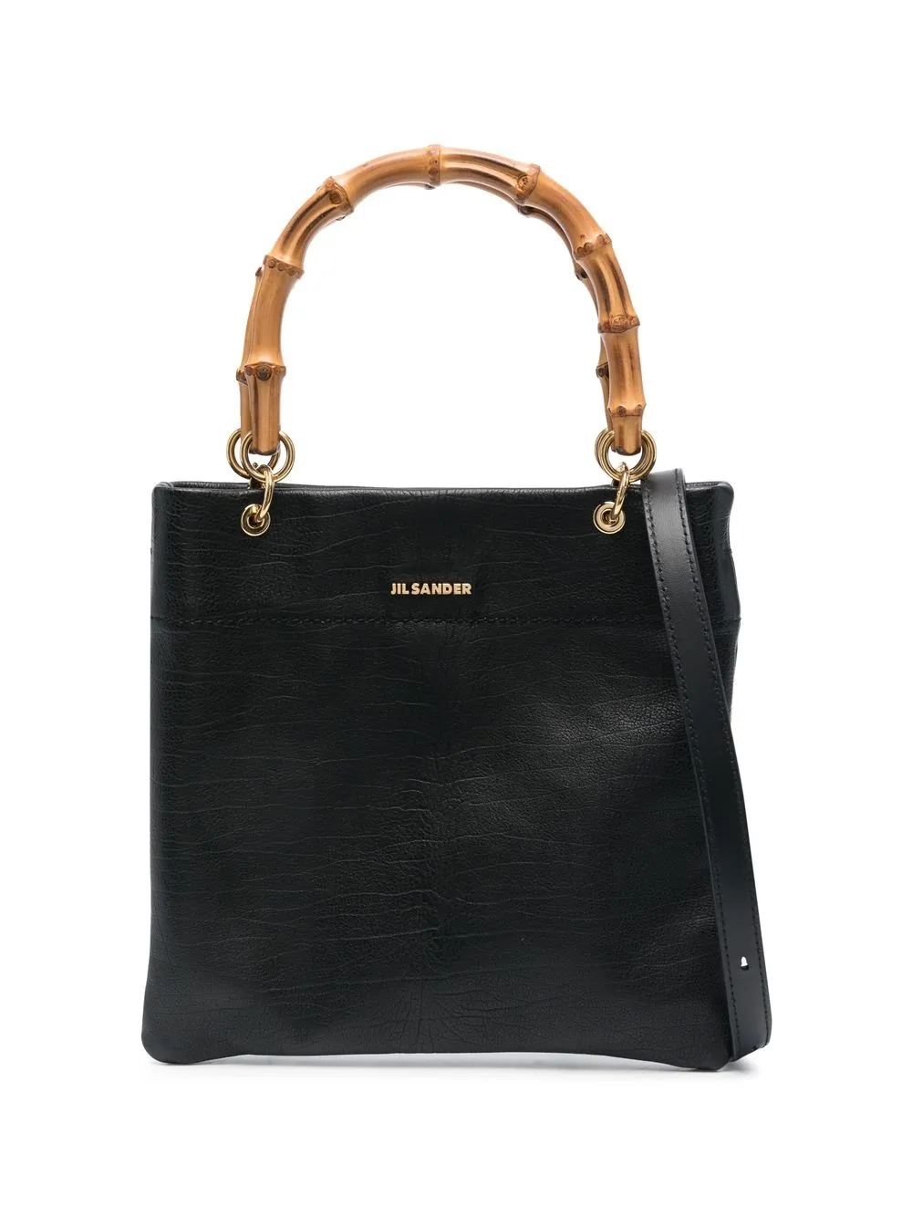 

Jil Sander bamboo-handle leather tote bag - Black