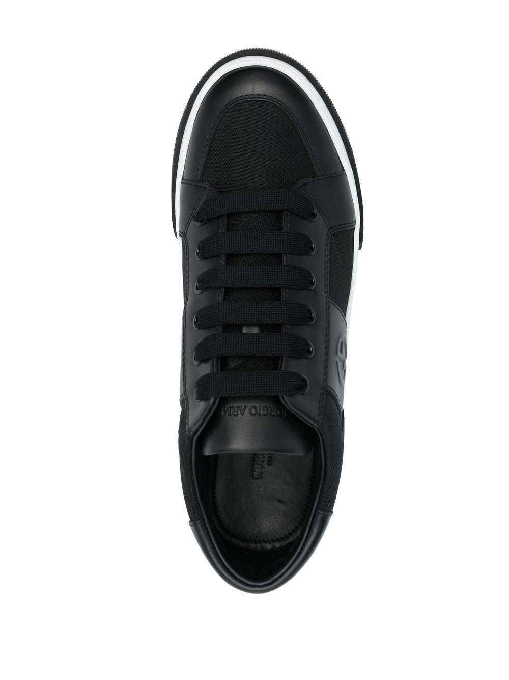 Shop Giorgio Armani Low-top Lace-up Sneakers In Schwarz