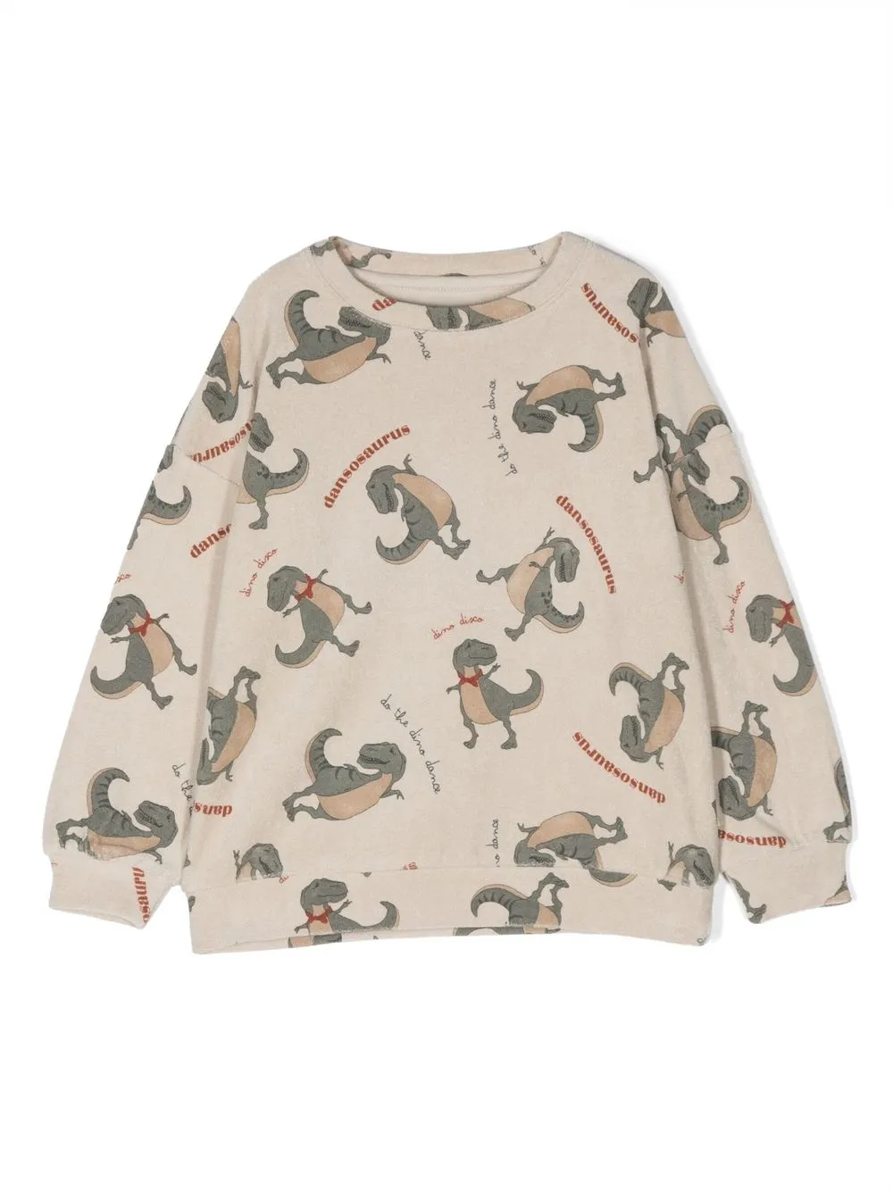 

Konges Sløjd dinosaur-print crew neck sweatshirt - Neutrals