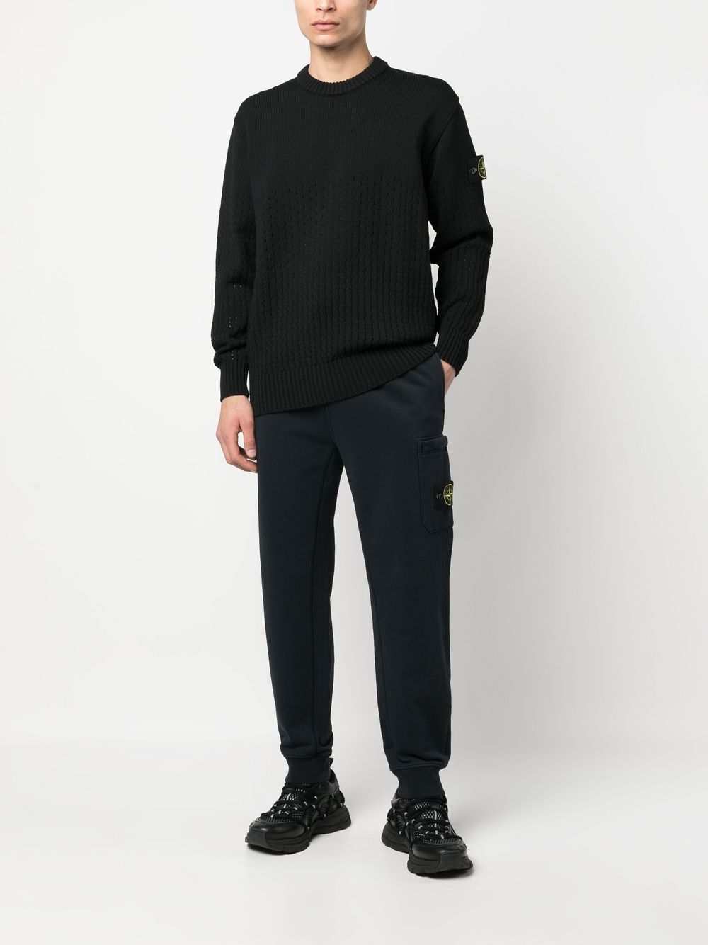 Shop Stone Island Side Logo-patch Detail Track Pants In Blau