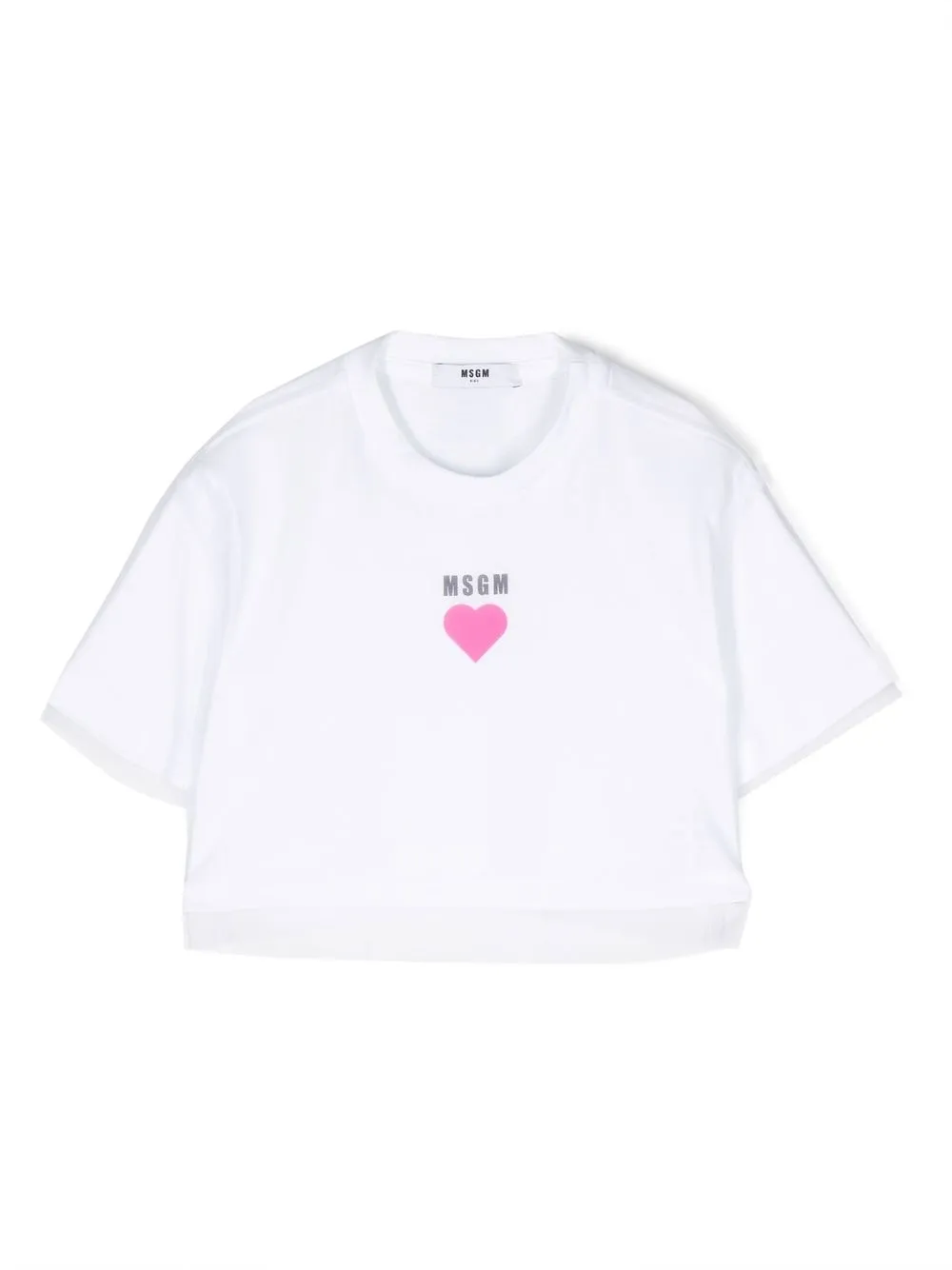 

MSGM Kids logo-print detail T-shirt - White