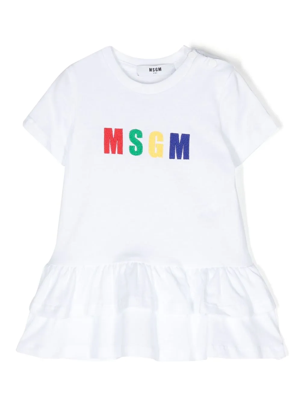 

MSGM Kids vestido con logo estampado - Blanco