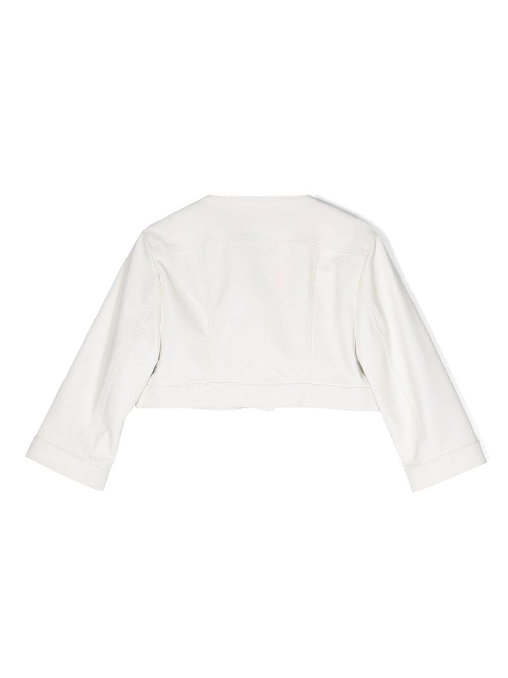 Shop Colorichiari Button-up Faux-leather Jacket In White