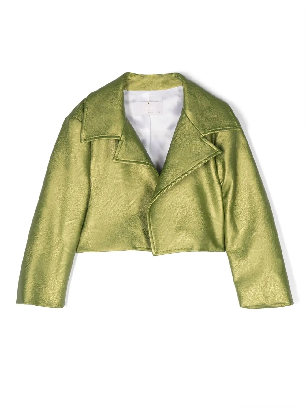 

Colorichiari cropped metallic-finish jacket - Green