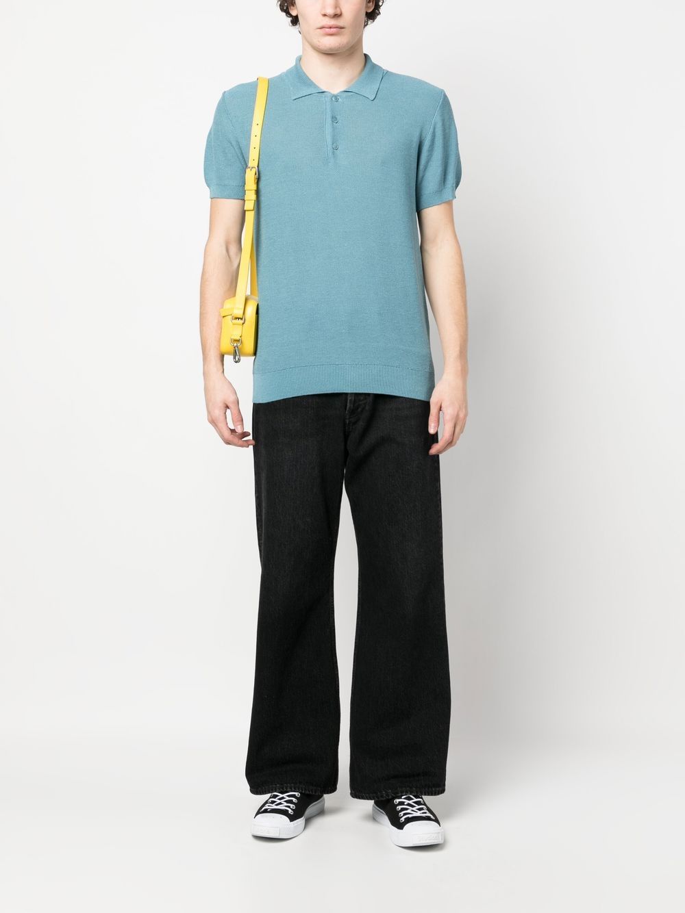 A.P.C. Gebreid poloshirt - Blauw