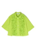 MSGM Kids ruffle-trim detail shirt - Green