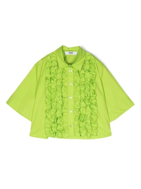 MSGM Kids camisa con detalle de ribete de volantes