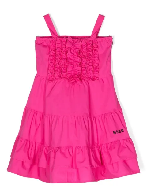 MSGM Kids panelled ruffled-trim dress