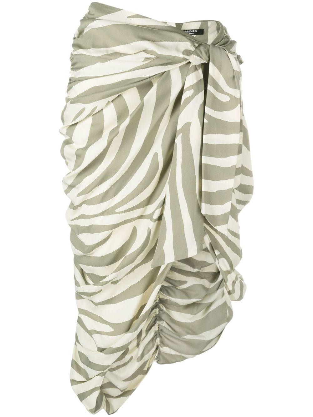 Balmain Zebra-print Midi Skirt In Nude