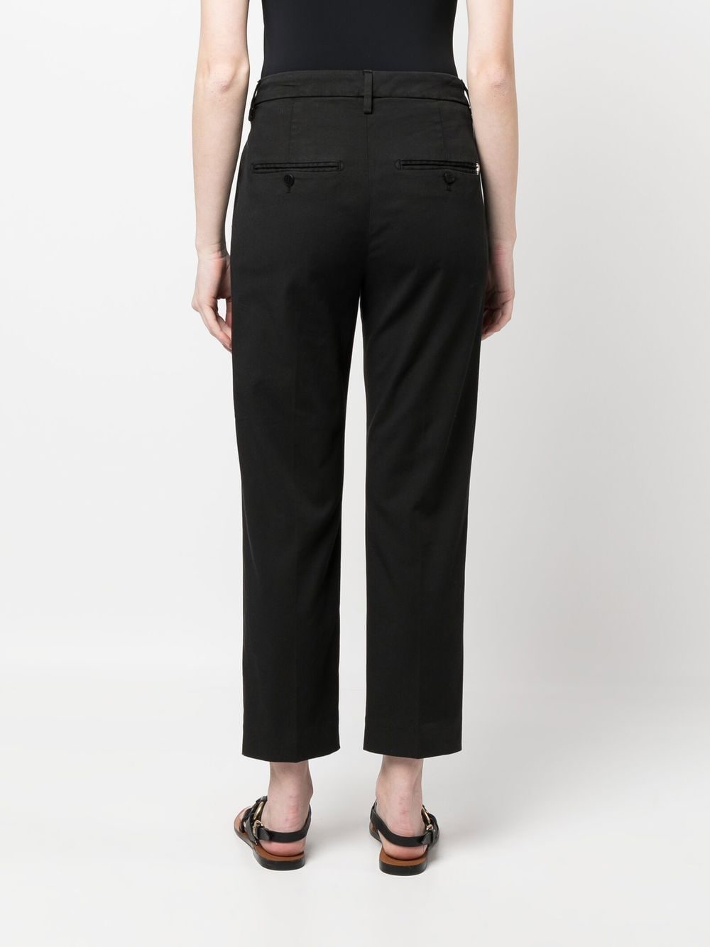 Shop Dondup Tailored Cropped Trousers In 黑色