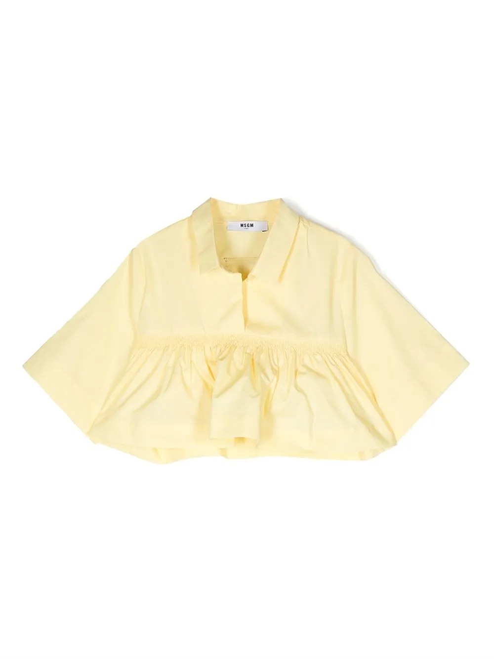 

MSGM Kids rear logo-patch detail shirt - Yellow