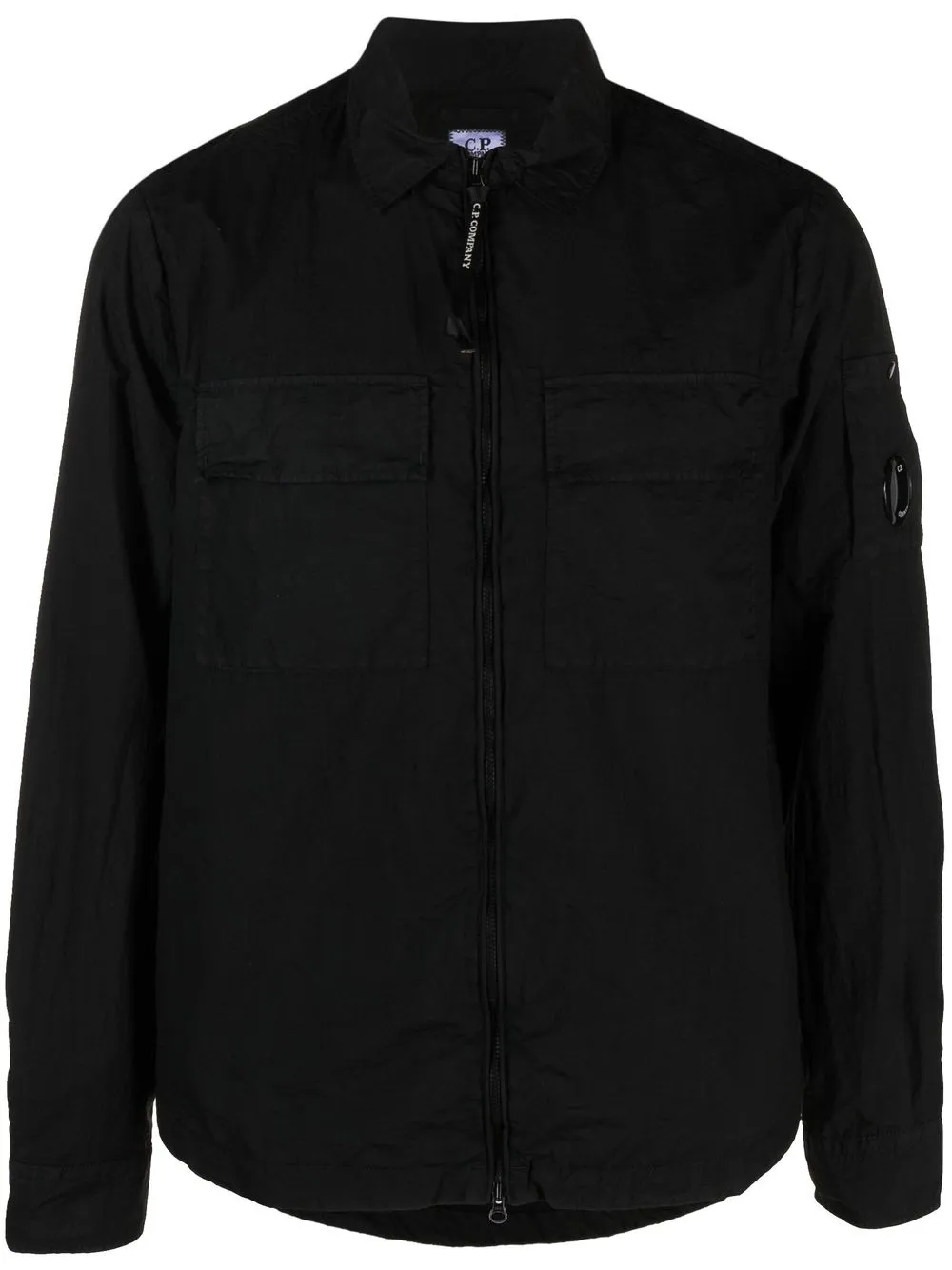 

C.P. Company logo-plaque shirt jacket - Black