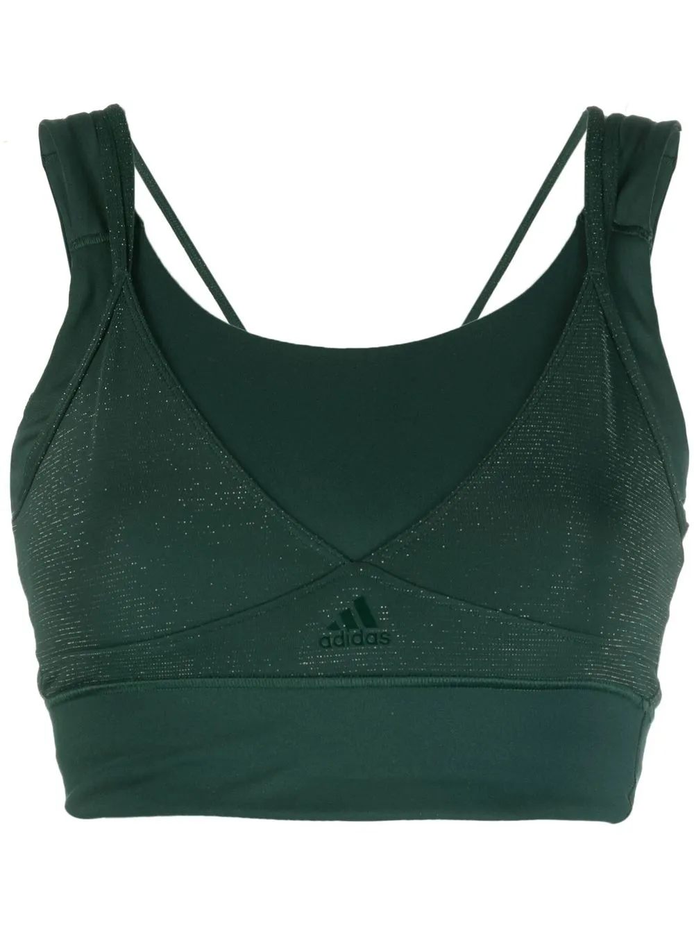 

adidas cropped logo-print detail top - Green