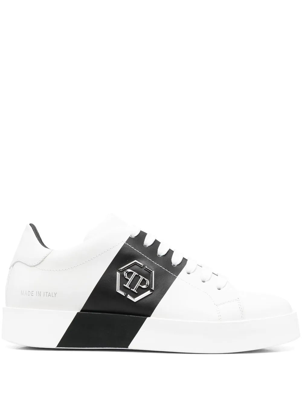 

Philipp Plein Hexagon-plaque low-top sneakers - White